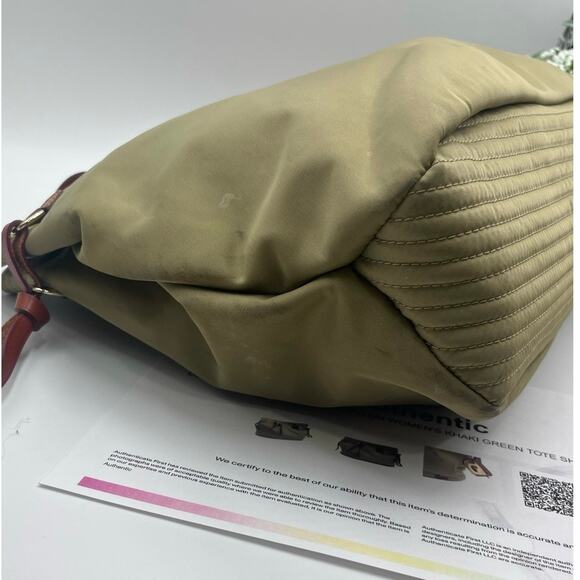 Dooney & Bourke Authenticated Victoria Handbag Olive Green pink Nylon Bag - Picture 6 of 13